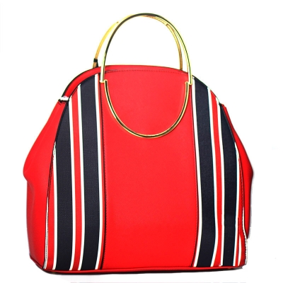Vegan Leather Fashion Handbag P21458 39122 Red